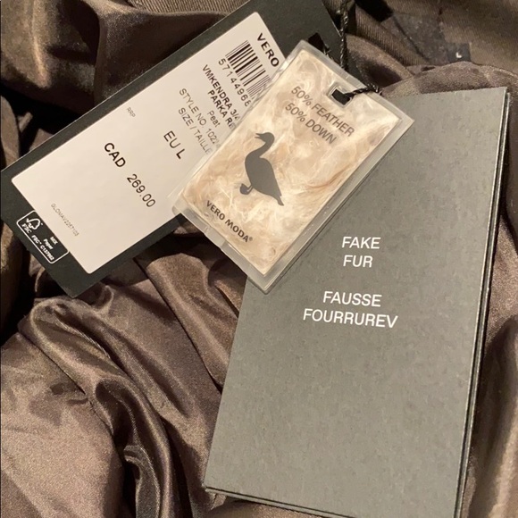 VERO MODA 3/4 DOWN PARKA LARGE BRAND NEW WITH TAGS - Picture 3 of 8